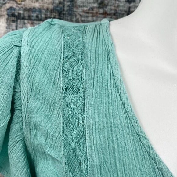 Frye & Co Green Crystal Springs Dress Size L Lined V Neck New With Tags - Picture 4 of 15